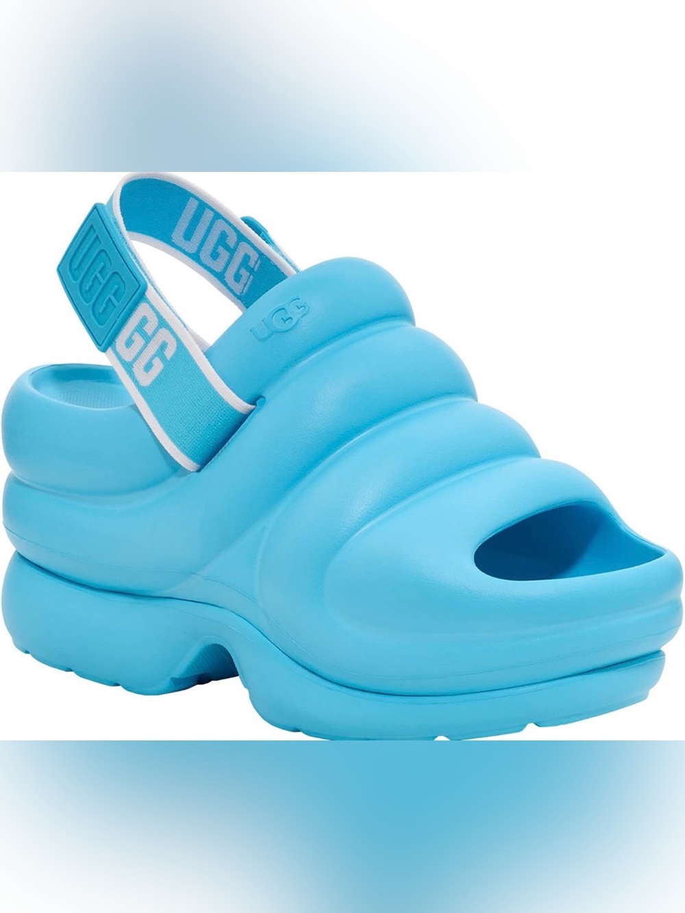 NWT UGG Aww Yeah Platform Sandals Summer Sky 8.5 Slingback Slides chunky foam - Picture 2 of 10